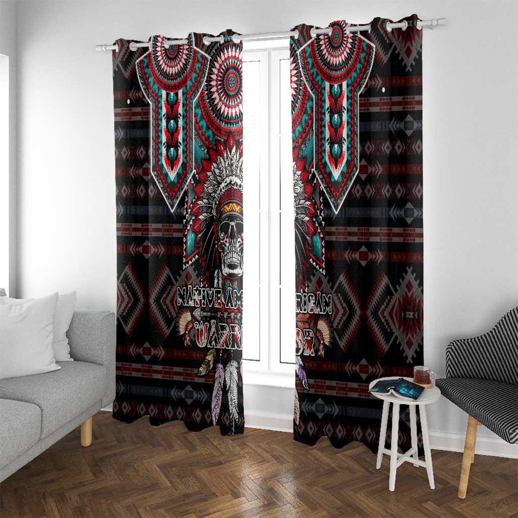 Native American Indian Warrior Skull Window Curtain - Wonder Print Shop