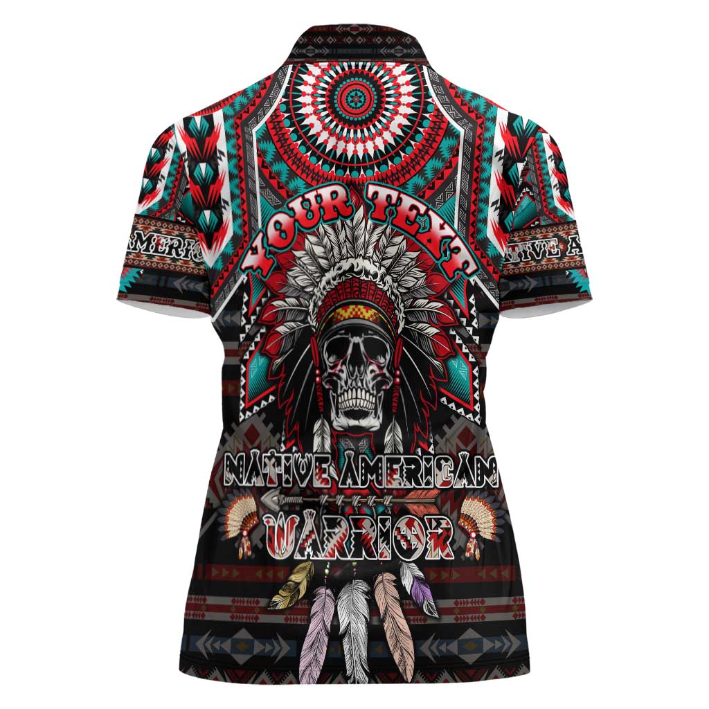 Native American Indian Warrior Skull Women Polo Shirt - Wonder Print Shop