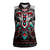 Native American Indian Warrior Skull Women Sleeveless Polo Shirt - Wonder Print Shop