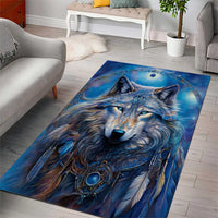 Beautiful Native American Wolf Area Rug Galaxy Art - Wonder Print Shop