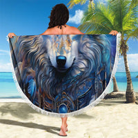 Beautiful Native American Wolf Beach Blanket Galaxy Art - Wonder Print Shop