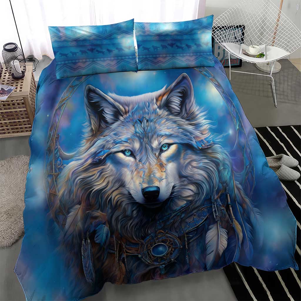 Beautiful Native American Wolf Bedding Set Galaxy Art - Wonder Print Shop
