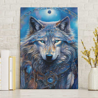 Beautiful Native American Wolf Canvas Wall Art Galaxy Art - Wonder Print Shop
