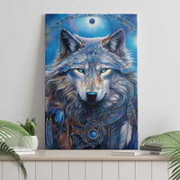 Beautiful Native American Wolf Canvas Wall Art Galaxy Art - Wonder Print Shop