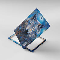 Beautiful Native American Wolf Canvas Wall Art Galaxy Art - Wonder Print Shop