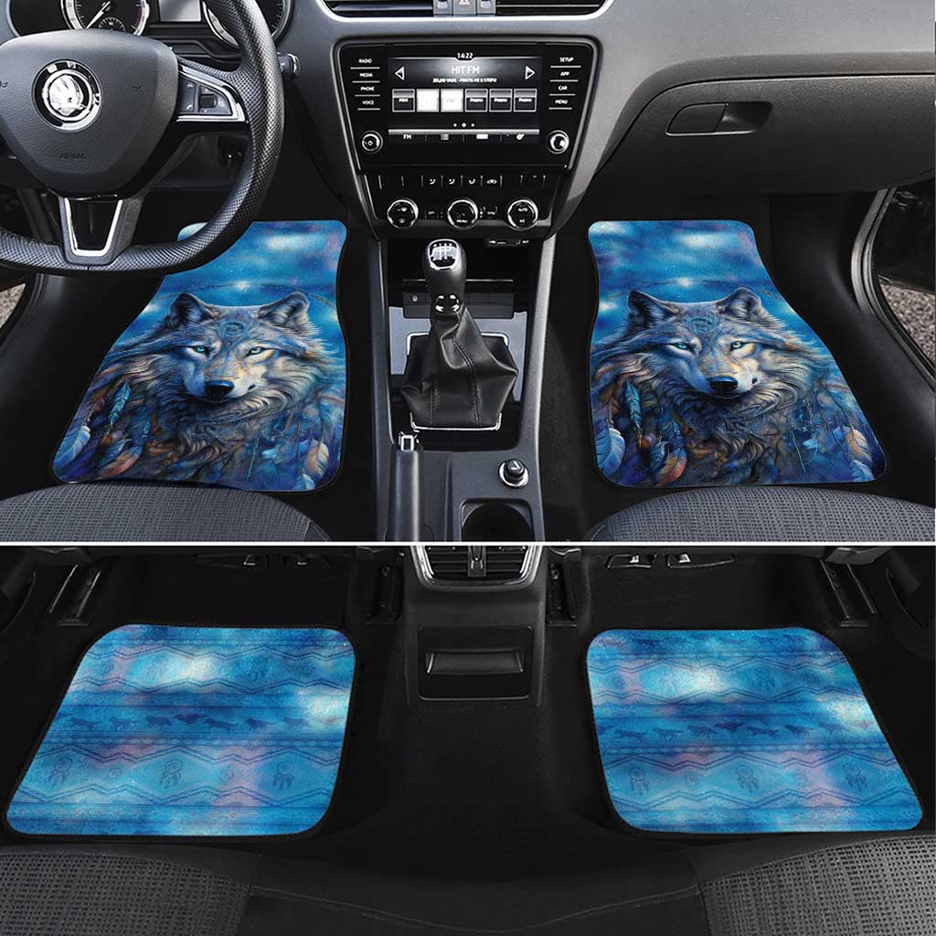 Beautiful Native American Wolf Car Mats Galaxy Art - Wonder Print Shop