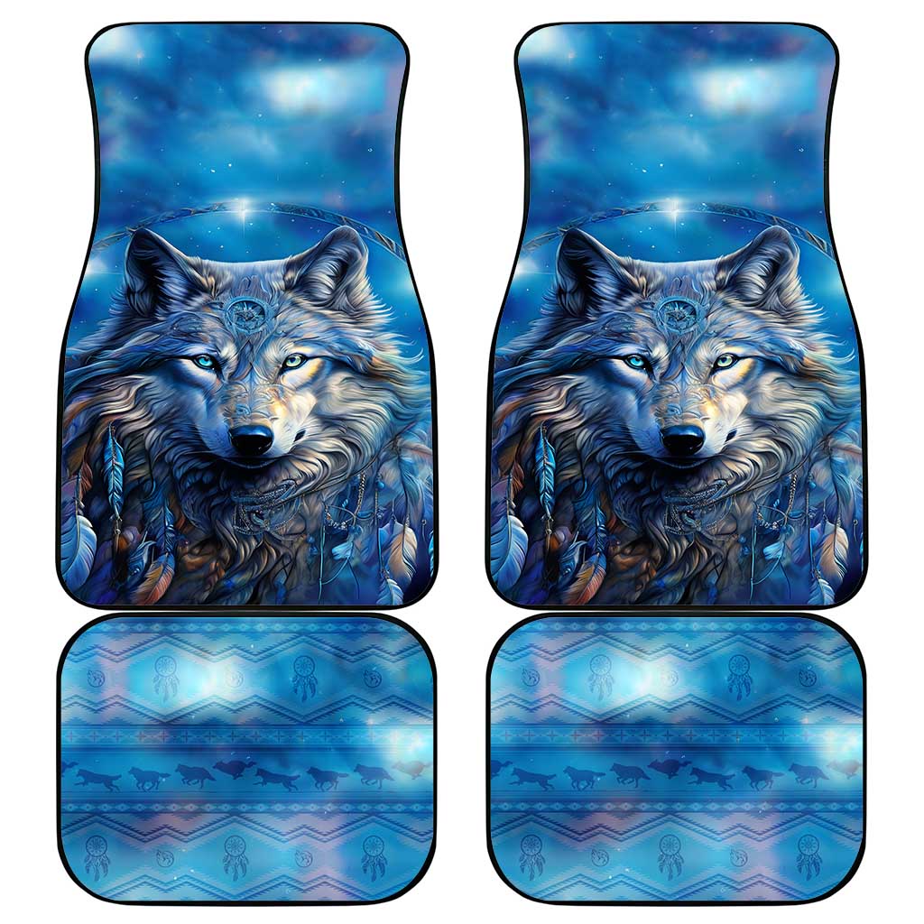 Beautiful Native American Wolf Car Mats Galaxy Art - Wonder Print Shop