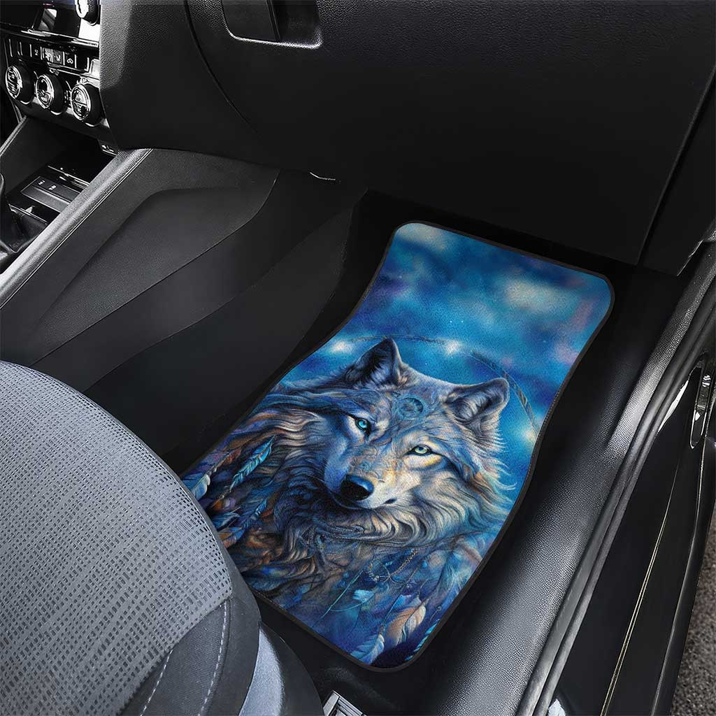 Beautiful Native American Wolf Car Mats Galaxy Art - Wonder Print Shop