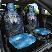 Beautiful Native American Wolf Car Seat Cover Galaxy Art - Wonder Print Shop