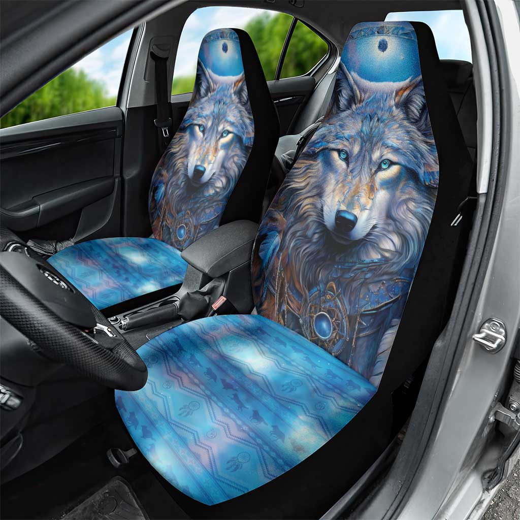 Beautiful Native American Wolf Car Seat Cover Galaxy Art - Wonder Print Shop