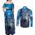 Beautiful Native American Wolf Couples Matching Off Shoulder Maxi Dress and Long Sleeve Button Shirt Galaxy Art - Wonder Print Shop