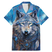 Beautiful Native American Wolf Family Matching Mermaid Dress and Hawaiian Shirt Galaxy Art - Wonder Print Shop
