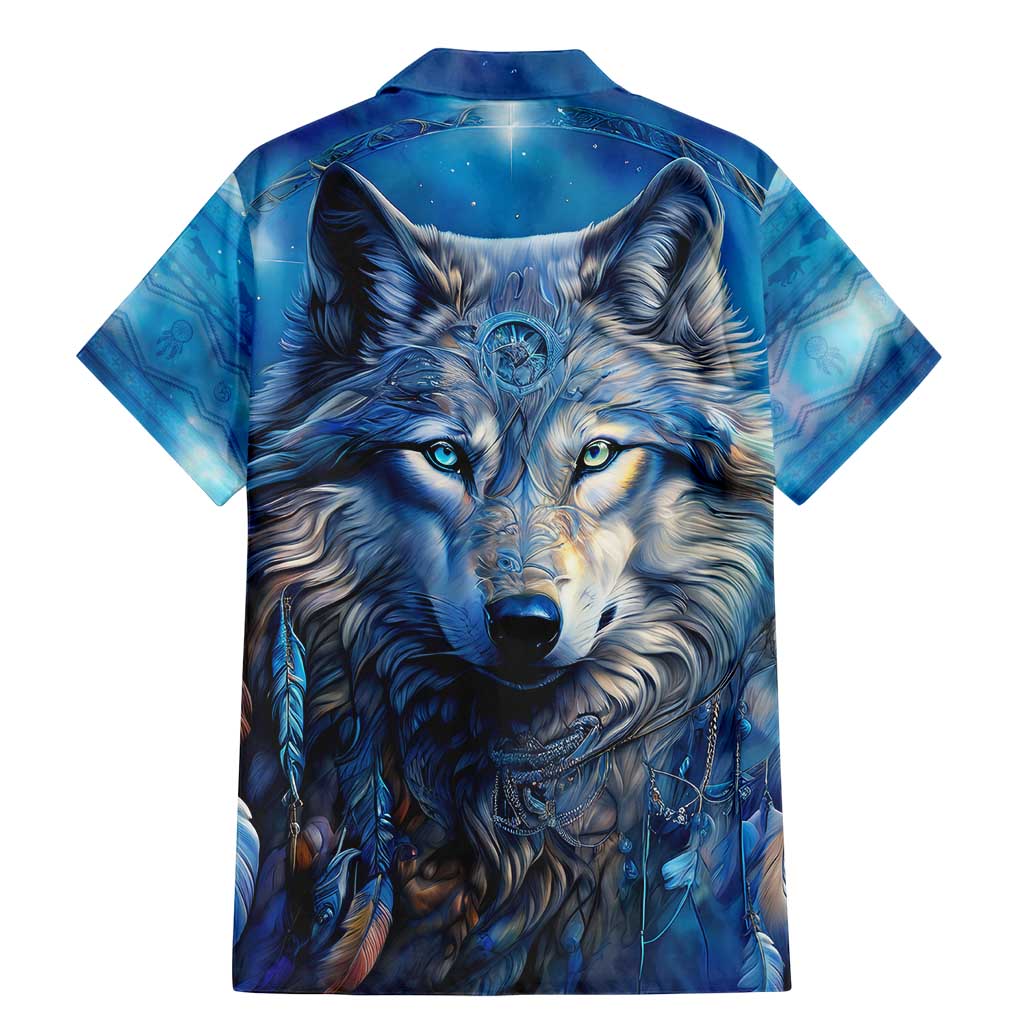 Beautiful Native American Wolf Family Matching Mermaid Dress and Hawaiian Shirt Galaxy Art - Wonder Print Shop