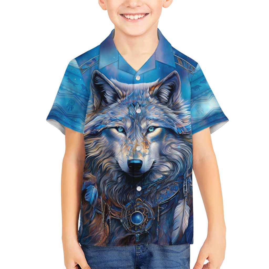 Beautiful Native American Wolf Family Matching Summer Maxi Dress and Hawaiian Shirt Galaxy Art - Wonder Print Shop