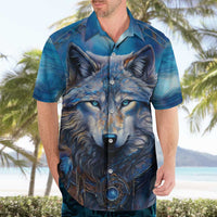 Beautiful Native American Wolf Hawaiian Shirt Galaxy Art - Wonder Print Shop