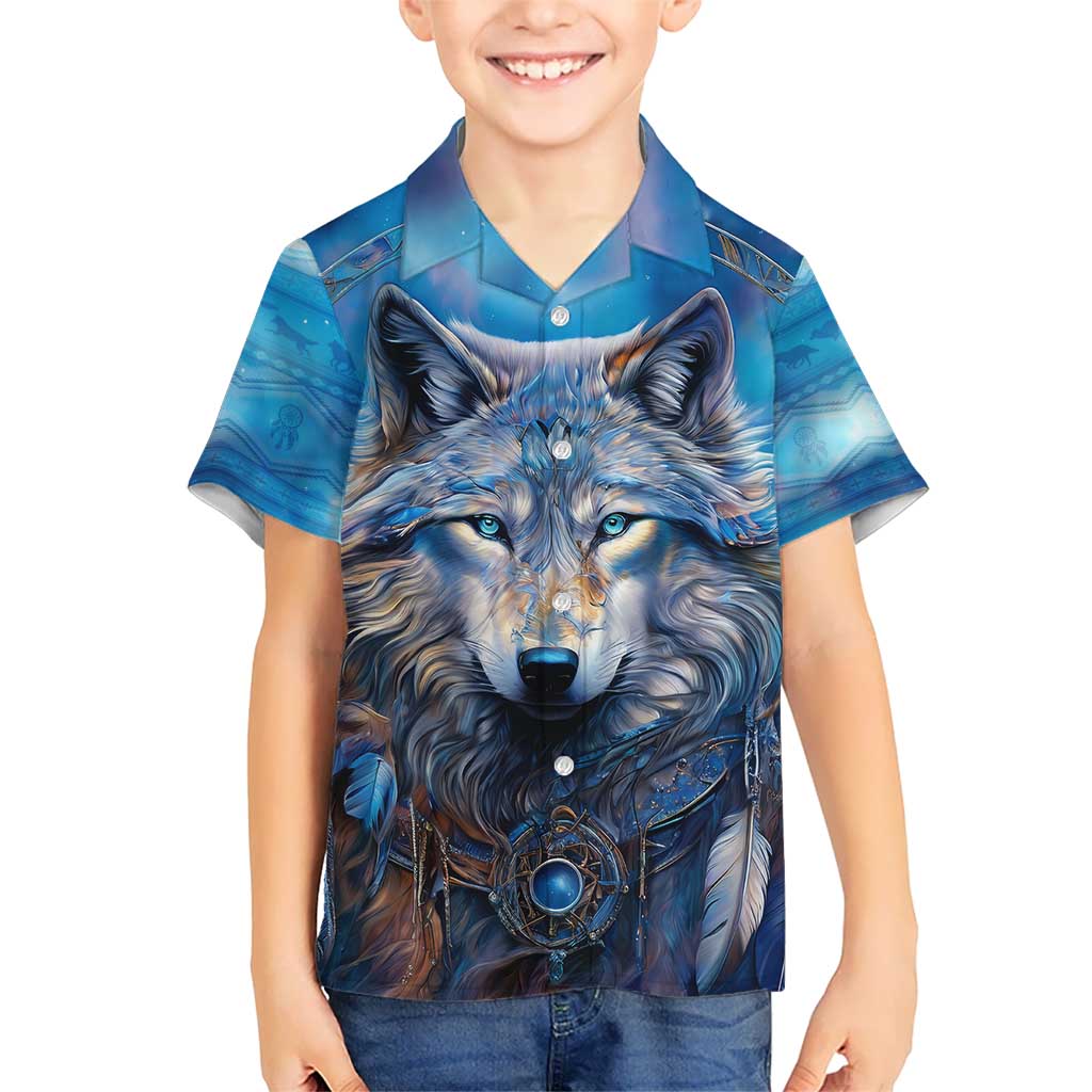 Beautiful Native American Wolf Hawaiian Shirt Galaxy Art - Wonder Print Shop