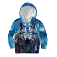 Beautiful Native American Wolf Kid Hoodie Galaxy Art - Wonder Print Shop