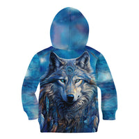 Beautiful Native American Wolf Kid Hoodie Galaxy Art - Wonder Print Shop