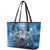 Beautiful Native American Wolf Leather Tote Bag Galaxy Art - Wonder Print Shop