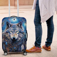 Beautiful Native American Wolf Luggage Cover Galaxy Art - Wonder Print Shop