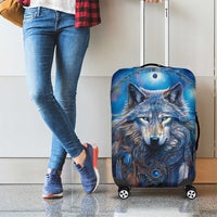 Beautiful Native American Wolf Luggage Cover Galaxy Art - Wonder Print Shop