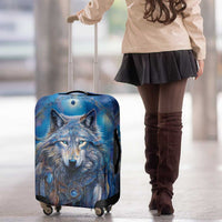 Beautiful Native American Wolf Luggage Cover Galaxy Art - Wonder Print Shop
