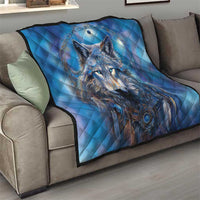 Beautiful Native American Wolf Quilt Galaxy Art - Wonder Print Shop