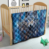 Beautiful Native American Wolf Quilt Galaxy Art - Wonder Print Shop
