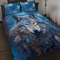 Beautiful Native American Wolf Quilt Bed Set Galaxy Art - Wonder Print Shop