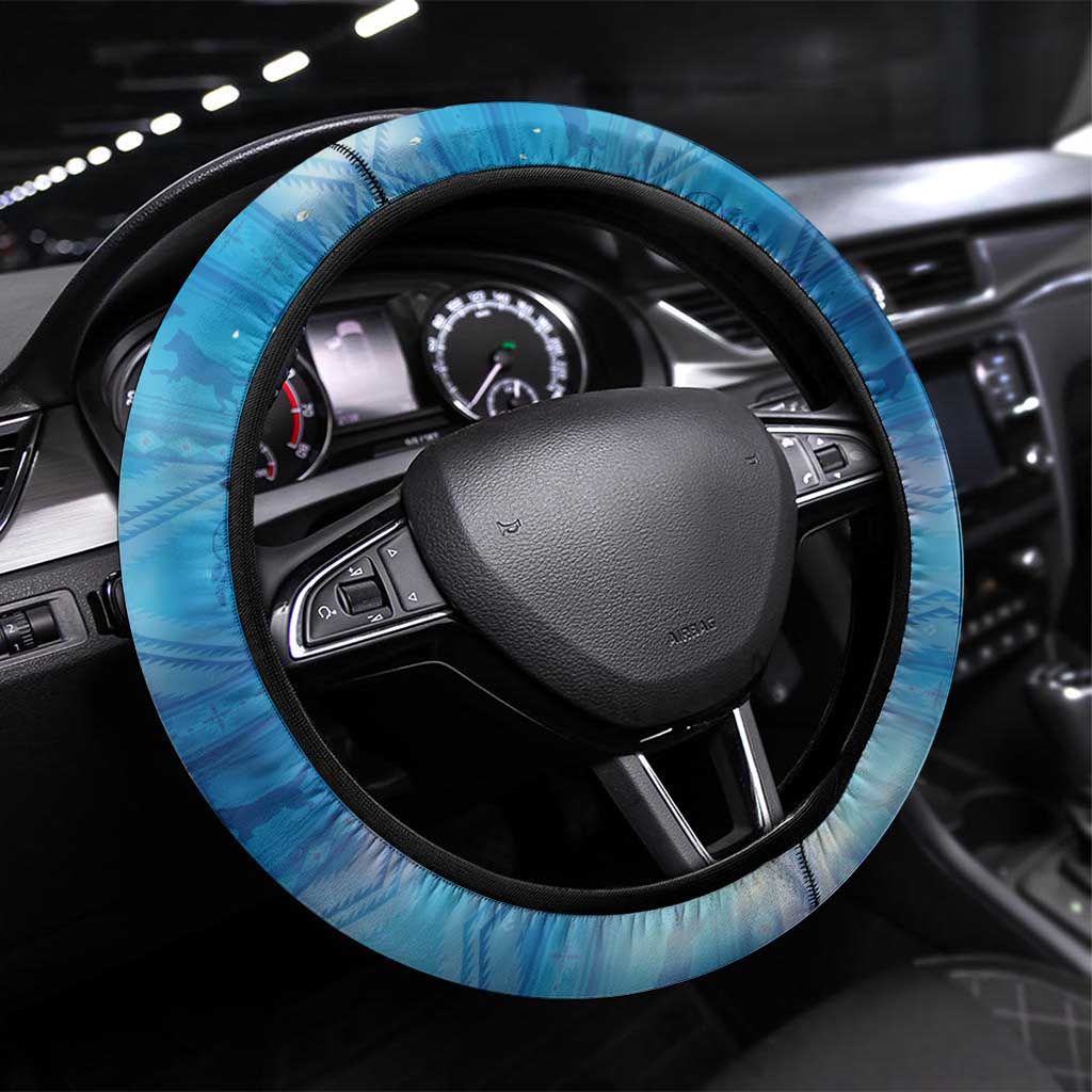 Beautiful Native American Wolf Steering Wheel Cover Galaxy Art - Wonder Print Shop