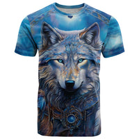 Beautiful Native American Wolf T Shirt Galaxy Art - Wonder Print Shop