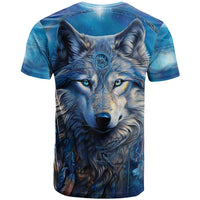 Beautiful Native American Wolf T Shirt Galaxy Art - Wonder Print Shop