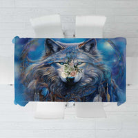 Beautiful Native American Wolf Tablecloth Galaxy Art - Wonder Print Shop