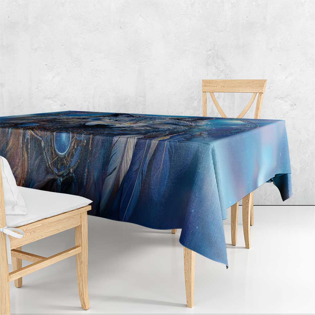 Beautiful Native American Wolf Tablecloth Galaxy Art - Wonder Print Shop