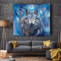 Beautiful Native American Wolf Tapestry Galaxy Art - Wonder Print Shop