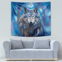 Beautiful Native American Wolf Tapestry Galaxy Art - Wonder Print Shop