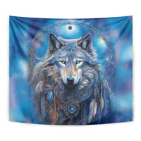 Beautiful Native American Wolf Tapestry Galaxy Art - Wonder Print Shop