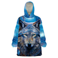 Beautiful Native American Wolf Wearable Blanket Hoodie Galaxy Art - Wonder Print Shop