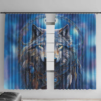 Beautiful Native American Wolf Window Curtain Galaxy Art - Wonder Print Shop