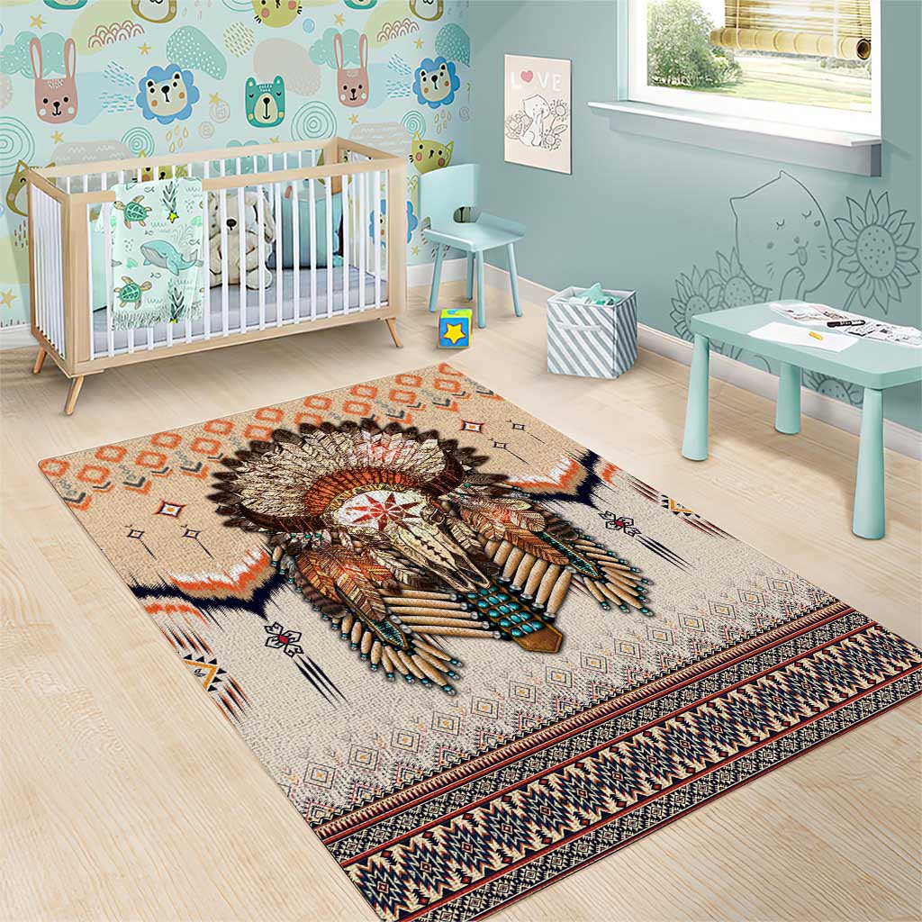 Native American Area Rug Buffalo Skull - Wonder Print Shop