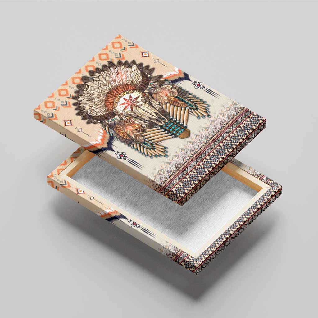 Native American Canvas Wall Art Buffalo Skull - Wonder Print Shop