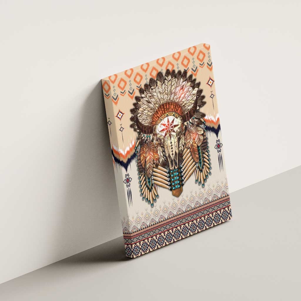 Native American Canvas Wall Art Buffalo Skull - Wonder Print Shop