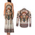 Native American Couples Matching Tank Maxi Dress and Long Sleeve Button Shirt Buffalo Skull - Wonder Print Shop