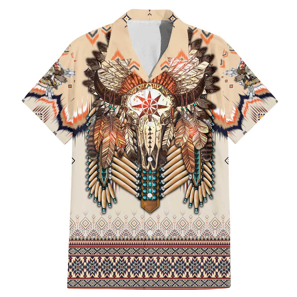 Native American Family Matching Mermaid Dress and Hawaiian Shirt Buffalo Skull - Wonder Print Shop