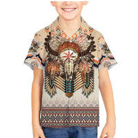 Native American Family Matching Mermaid Dress and Hawaiian Shirt Buffalo Skull - Wonder Print Shop