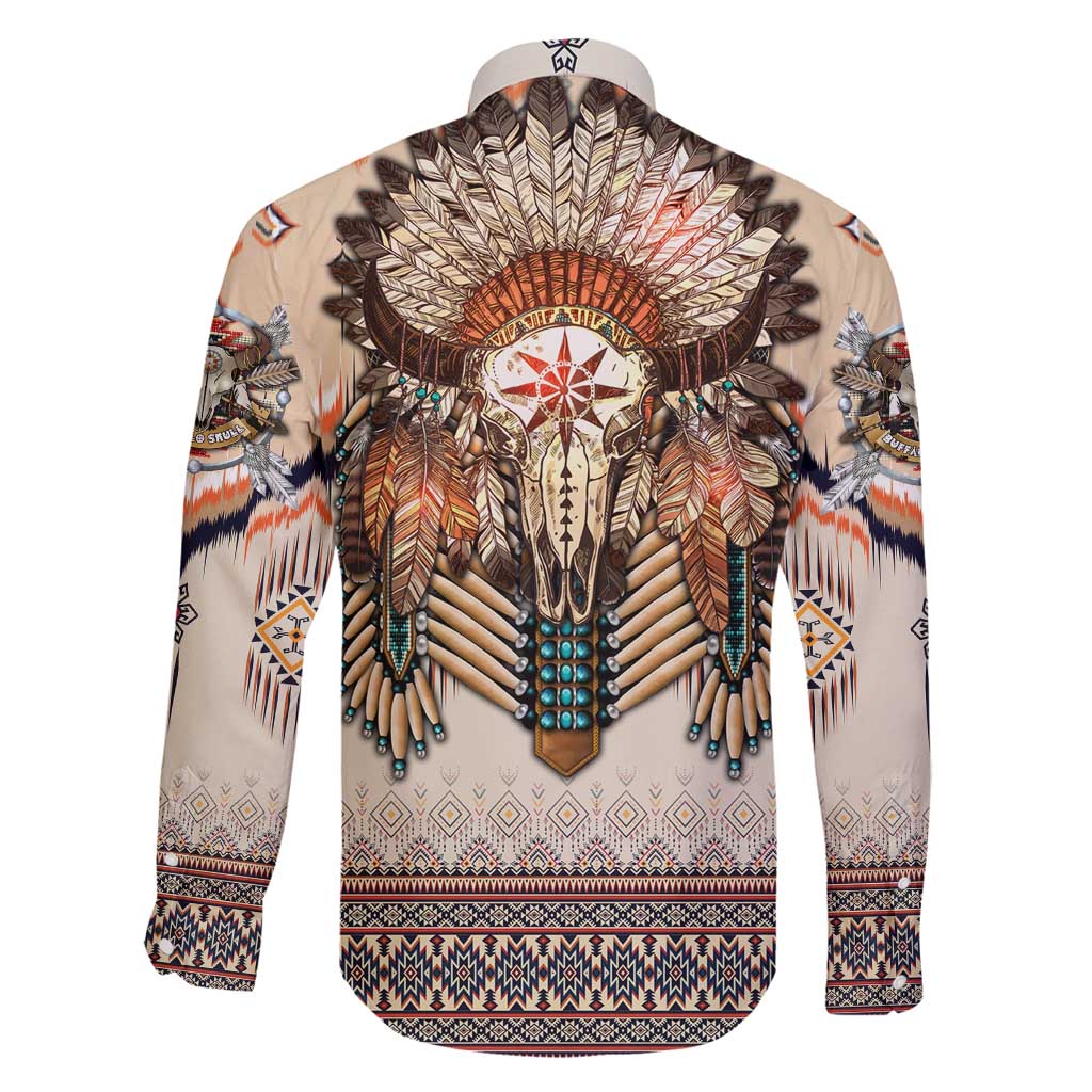 Native American Family Matching Summer Maxi Dress and Hawaiian Shirt Buffalo Skull - Wonder Print Shop