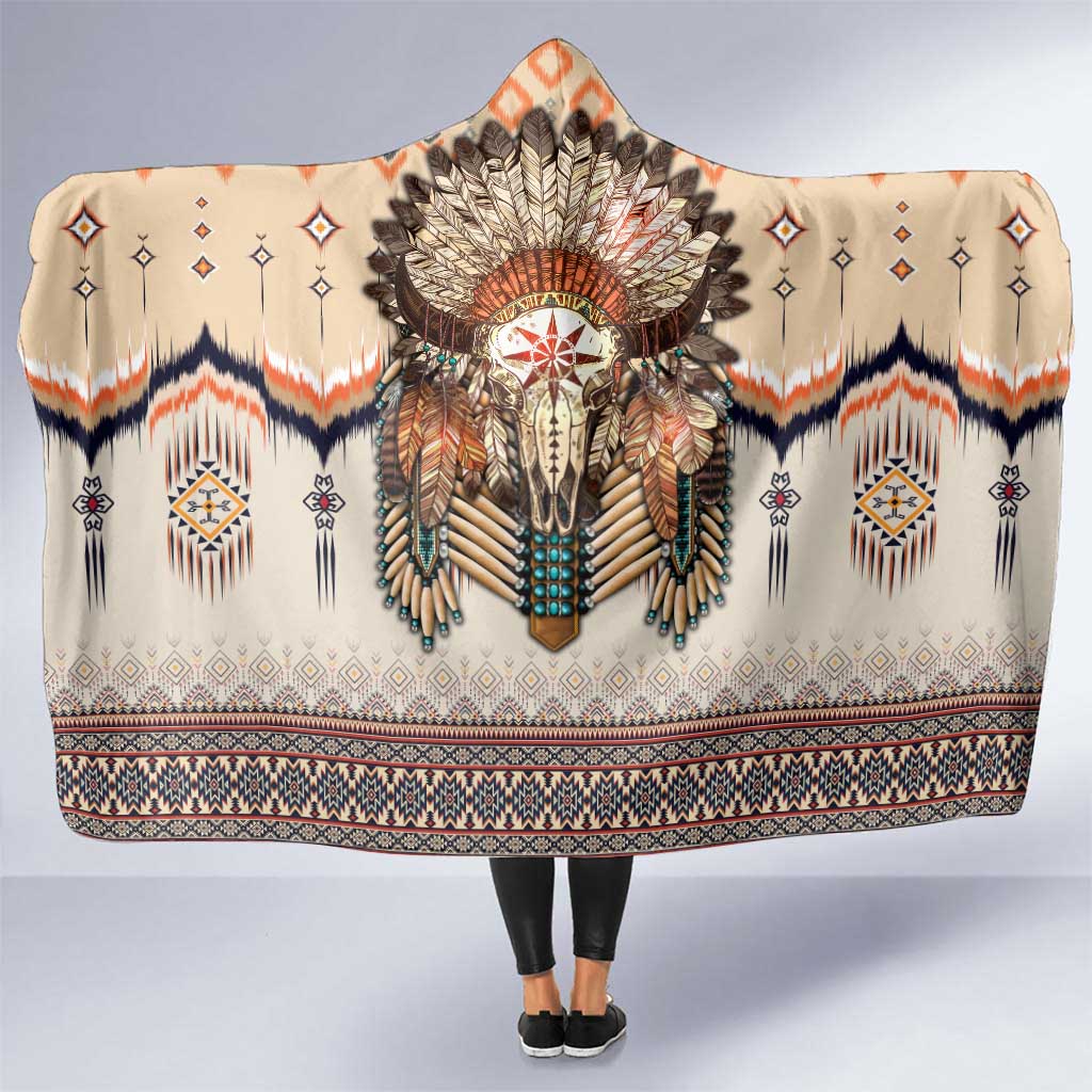 Native American Hooded Blanket Buffalo Skull