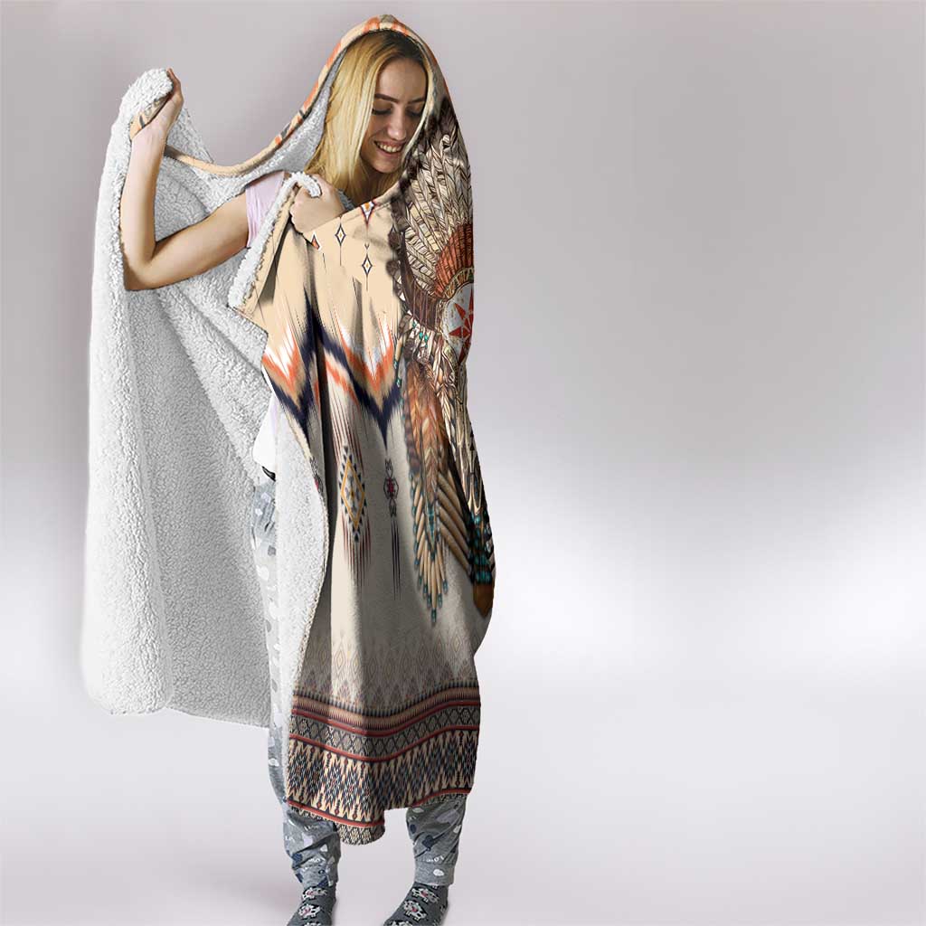Native American Hooded Blanket Buffalo Skull