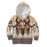 Native American Kid Hoodie Buffalo Skull - Wonder Print Shop