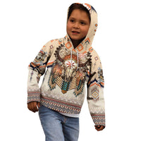 Native American Kid Hoodie Buffalo Skull - Wonder Print Shop